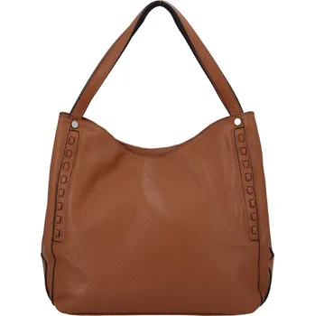 Kabelka Dámská kožená kabelka přes rameno světle hnědá - ItalY Evelyn hnědá