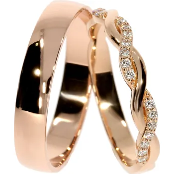 Prsten Zlatnictví Helios Zlaté snubní prsteny L-309/R Kameny: Se Zirkony