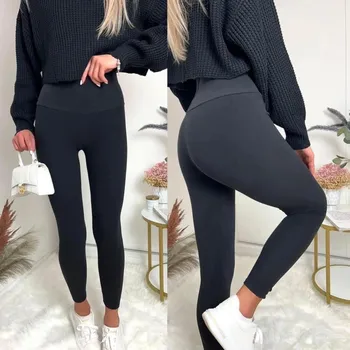 Dámské legíny ZATEPLENÉ LEGÍNY S VYSOKÝM PASEM 4XL/5XL