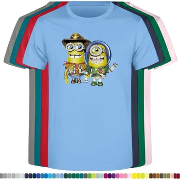 Dívčí tričko detske-levne-bavlnene-tricko-potisk-mimon-Woody-Buzz Barva: Sky blue - nebesky modrá, velikost: 140