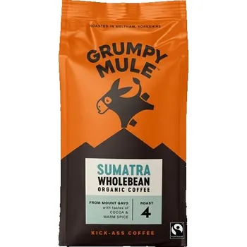Káva Grumpy Mule BIO Sumatra SCA 84, zrnková, Arabica, 200g