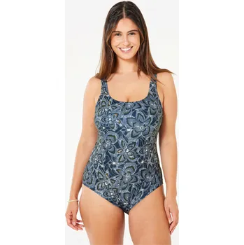 Dámské plavky DECATHLON Dámské jednodílné plavky Heva Joy 46 MODRÁ