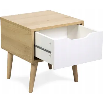 Noční stolek KLUPŚ SOFIE STOLEK NOČNÍ STOLEK PRO DĚTI DO DĚTSKÉHO POKOJE BÍLÝ BUK