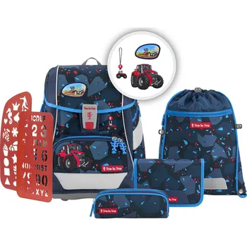 Školní batoh Školní aktovka/batoh 2IN1 PLUS pro prvňáčky – 6dílný set, Step by Step Tractor Freddy + Dárek ZDARMA