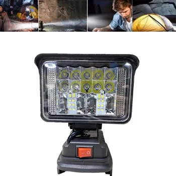 Svítilna LAMPA PRO MAKITA 18V halogen PRACOVNÍ SVÍTILNA + 2X USB 3 PALCE 16 LED 27W