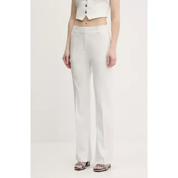 Dámské kalhoty Kalhoty HUGO dámské, šedá barva, jednoduché, high waist, 50537747 09X, vel. 36