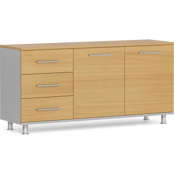 Kancelářská sestava Skříňka ke stolu PRIMO, levá, šedá / buk