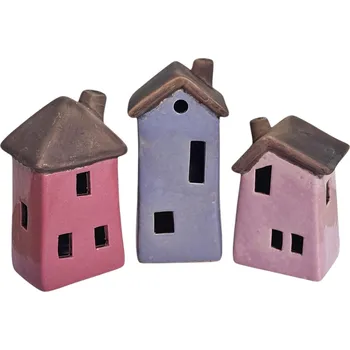 Dekorace domek Caorle, sada 3ks,