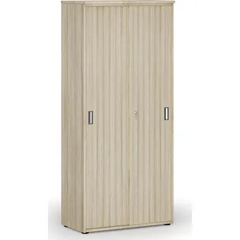 Kancelářská sestava Skříň se zasouvacími dveřmi PRIMO WOOD, 800 x 420 x 1781 mm, dub přírodní
