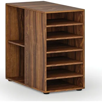 Policová skříň Přístavná policová skříňka k pracovnímu stolu PRIMO WOOD, levá, ořech