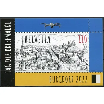 Poštovní známka Swiss post (2022) MiNr. 2831 ** Block 96 - Švýcarsko - Pohled na město Burgdorf, dron