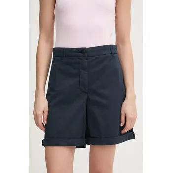 Dámské kraťasy Kraťasy Tommy Hilfiger dámské, tmavomodrá barva, hladké, high waist, WW0WW42457 59A, vel. 38
