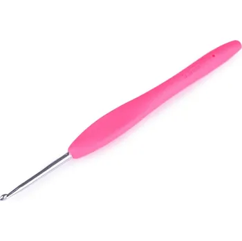 Jehlice Háček na háčkování se silikonovou rukojetí vel. 3; 3,5; 4; 5; 5,5, malé, 1 (3 mm) náhodná barva