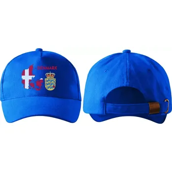 Kšiltovka kšiltovka s vlajkou DÁNSKA modrá (pánská kšiltovka vlajka a znakem DÁNSKA)