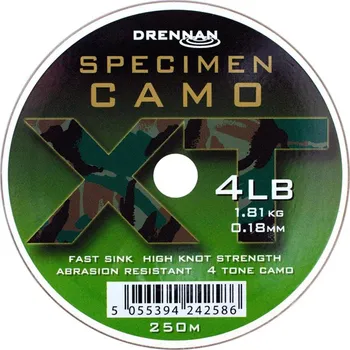 Drennan vlasec Specimen Camo XT 4lb, 0,18mm, 250m