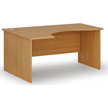 Psací stůl Ergonomický kancelářský psací stůl PRIMO WOOD, 160x120 cm, levý, buk