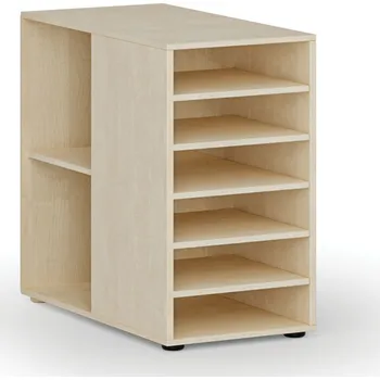 Policová skříň Přístavná policová skříňka k pracovnímu stolu PRIMO WOOD, levá, bříza