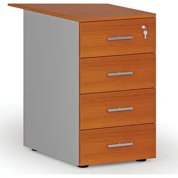 Kancelářská sestava Kancelářský přístavný zásuvkový kontejner PRIMO GRAY, 4 zásuvky, šedá/třešeň