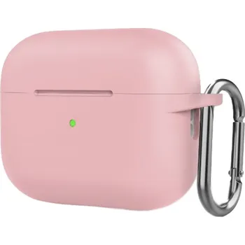 Příslušenství pro sluchátka ACM Silikonový kryt pro AirPods Pro s karabinou - Růžová