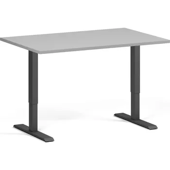 Počítačový stůl Výškově nastavitelný stůl, 120x80 cm, 1 motor, černá podnož, šedá