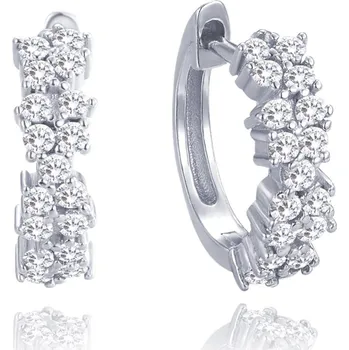 Šperk MINET Luxusní stříbrné náušnice s bílými zirkony (5)