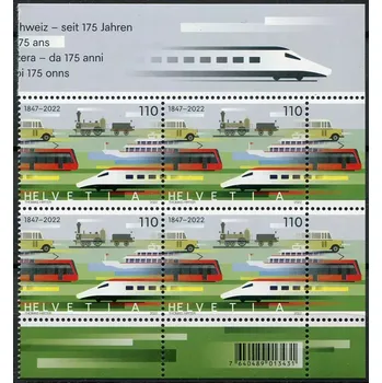 Poštovní známka Swiss post (2022) MiNr. 2821 ** 4-bl - Švýcarsko - veřejná hromadná doprava