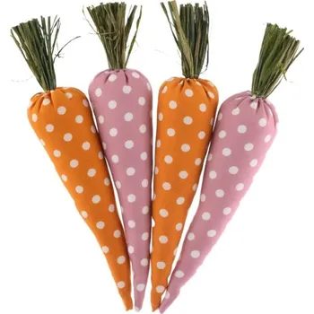 Party dekorace Dekorace mrkev 4ks 20cm, látková, mix barev