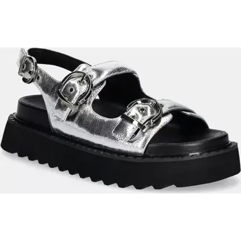 Dámské sandále Sandály Pinko Kate stříbrná barva, na platformě, SD0293 P049 ZZF SD0293.P049.ZZF SLV, EUR 39