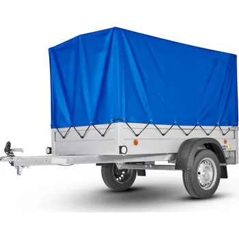 Plachta na motorové vozidlo Plachta s konstrukcí Handy 8, podchozí výška 154 cm, modrá