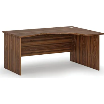 Psací stůl Ergonomický kancelářský psací stůl PRIMO WOOD, 160x120 cm, pravý, ořech