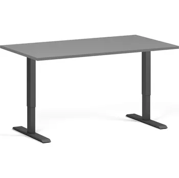 Počítačový stůl Výškově nastavitelný stůl, 140x80 cm, 1 motor, černá podnož, grafit