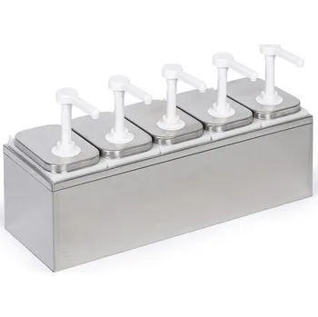 Dávkovač mýdla Dávkovač na omáčky, 5 pumpiček, 5x 2 l, 590 x 200 x 255 mm