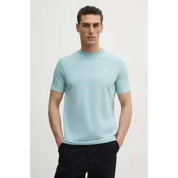 Pánské tričko Tričko Karl Lagerfeld tyrkysová barva, 551221.755750 65X, vel. XL