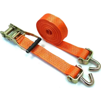 Upínací popruh Upínací souprava 50 mm/6 m/5 t, jednoduché otočné háky, krátká ráčna