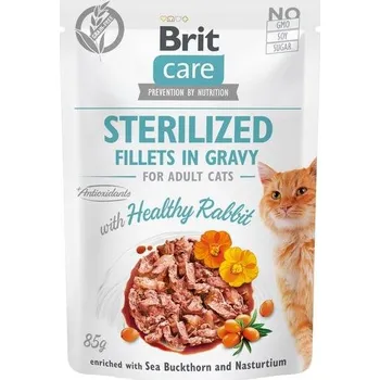 Krmivo pro kočku Brit Care Cat Sterilized. Fillets in Gravy Rabbit 85g