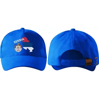 Kšiltovka kšiltovka s vlajkou SRBSKA modrá (pánská kšiltovka vlajka a znakem SRBSKO , SERBIA)