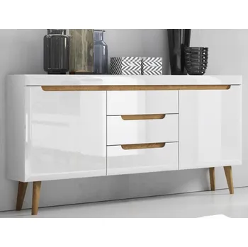 Komoda Široká komoda Nordi, dub riviera/bílá lesk