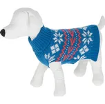 Svetr s norskými vzory pro psy Ellmau, modrý varianta XS, délka 30 cm