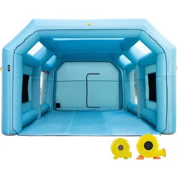 Stan VEVOR nafukovací stříkací kabina Autolakovna Stan 8,5 x 4,6 x 3 m Filtrační systém 2 dmychadla