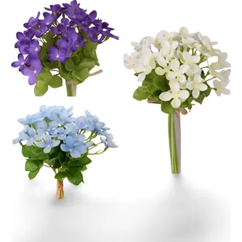 umělá květina Maják Fialka 20cm mini svazek mix barev