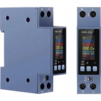 Měřič spotřeby energie s relé 40A, LCD displejem a ochrannými funkcemi