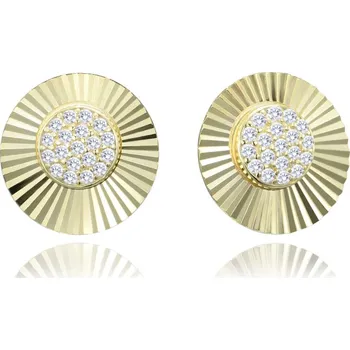 Náušnice MINET Pozlacené broušené stříbrné náušnice (2)