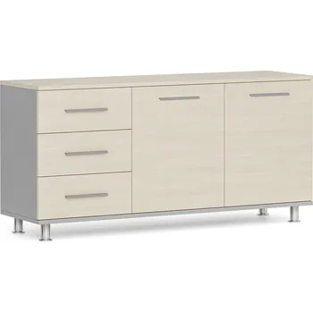 Kancelářská sestava Skříňka ke stolu PRIMO, levá, šedá / bříza