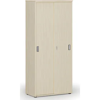 Kancelářská sestava Skříň se zasouvacími dveřmi PRIMO WOOD, 800 x 420 x 1781 mm, bříza