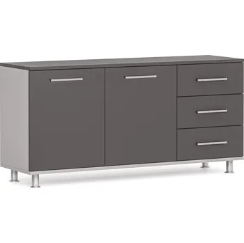 Kancelářská sestava Skříňka ke stolu PRIMO, pravá, šedá / grafit