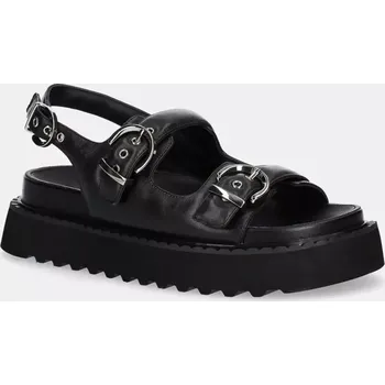 Dámské sandále Kožené sandály Pinko Kate dámské, černá barva, na platformě, SD0293 P003 Z99 SD0293.P003.Z99 99X, EUR 36
