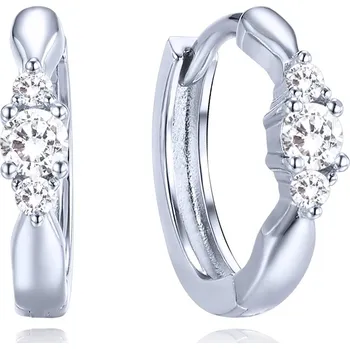 Náušnice MINET Stříbrné náušnice s bílými zirkony