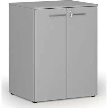 Kancelářská sestava Kancelářská skříň s dveřmi PRIMO GRAY, 2 police, 800 x 640 x 1027 mm, šedá