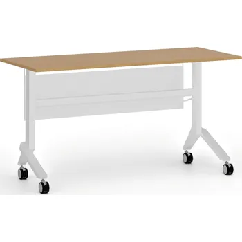 Psací stůl Mobilní stůl PRIMO MOVE, 140x60 cm, bílá podnož, buk