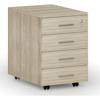 Kancelářská sestava Kancelářský mobilní kontejner SEGMENT, 4 zásuvky, dub přírodní